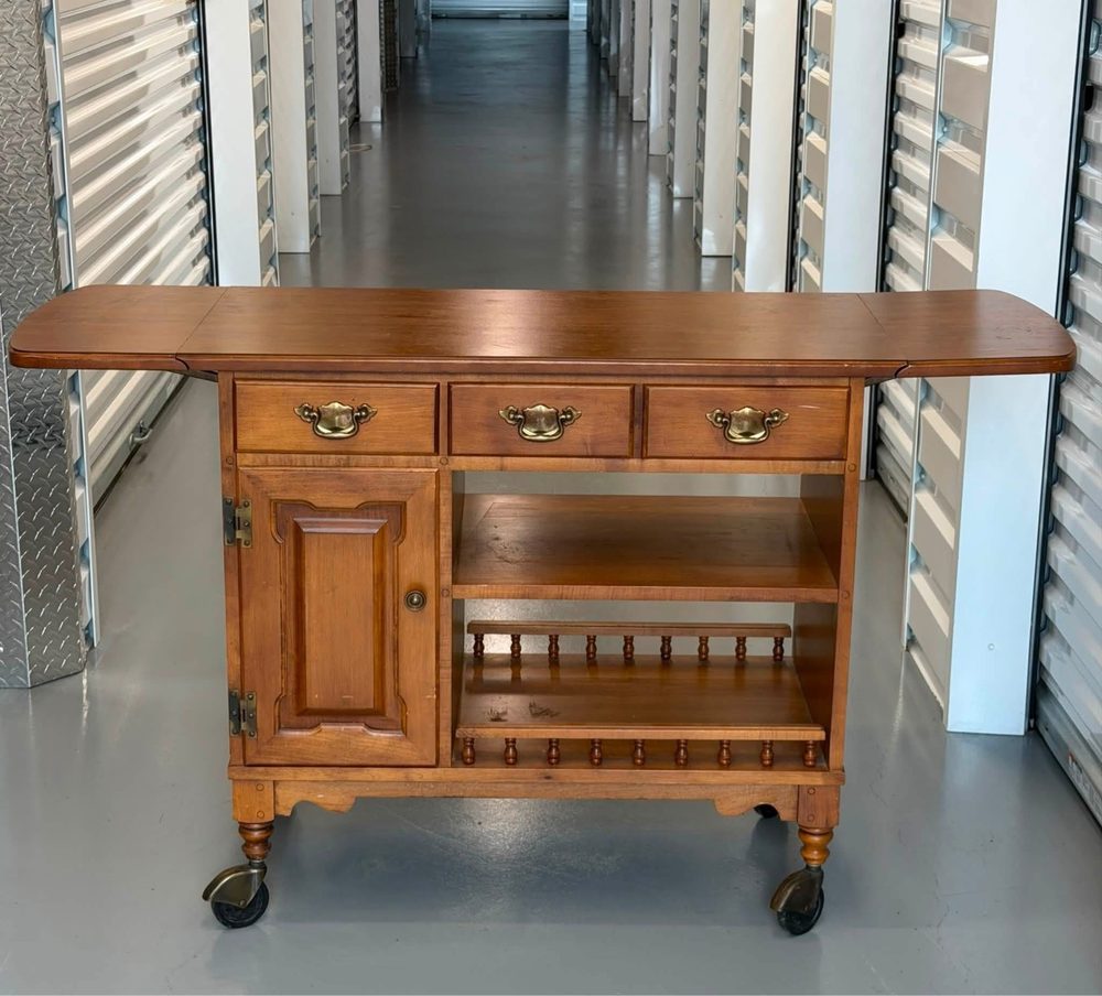Drop-leaf bar cart